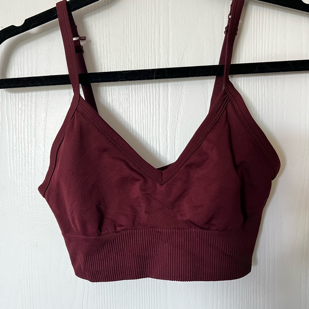 Lululemon ebb to street bra red merlot